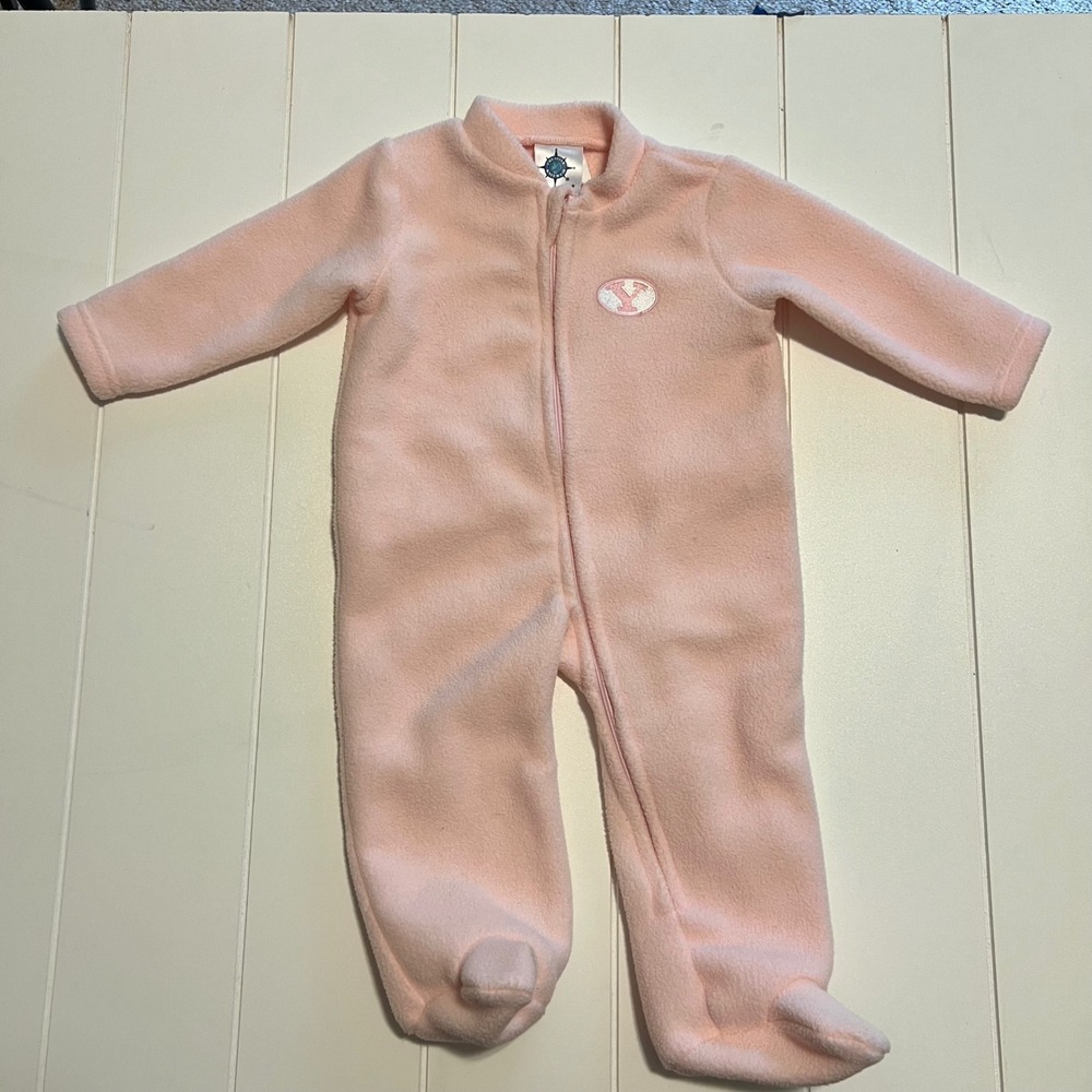 Creative Knitwear BYU Cougars Baby Pink Fleece Footed Romper 6-9M Style 151